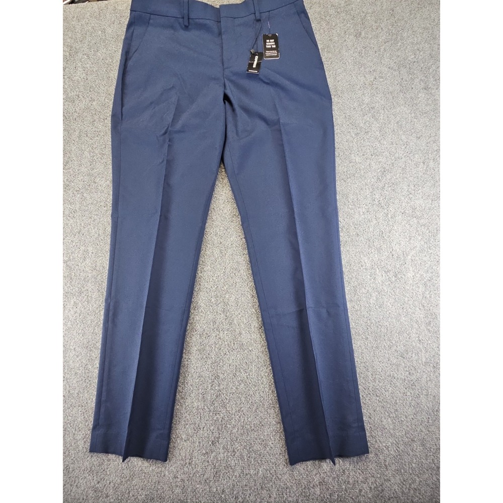 Express Men's Navy Blue Slim Pants Size 32X34 Flat Front Brand New W/Tags 1526